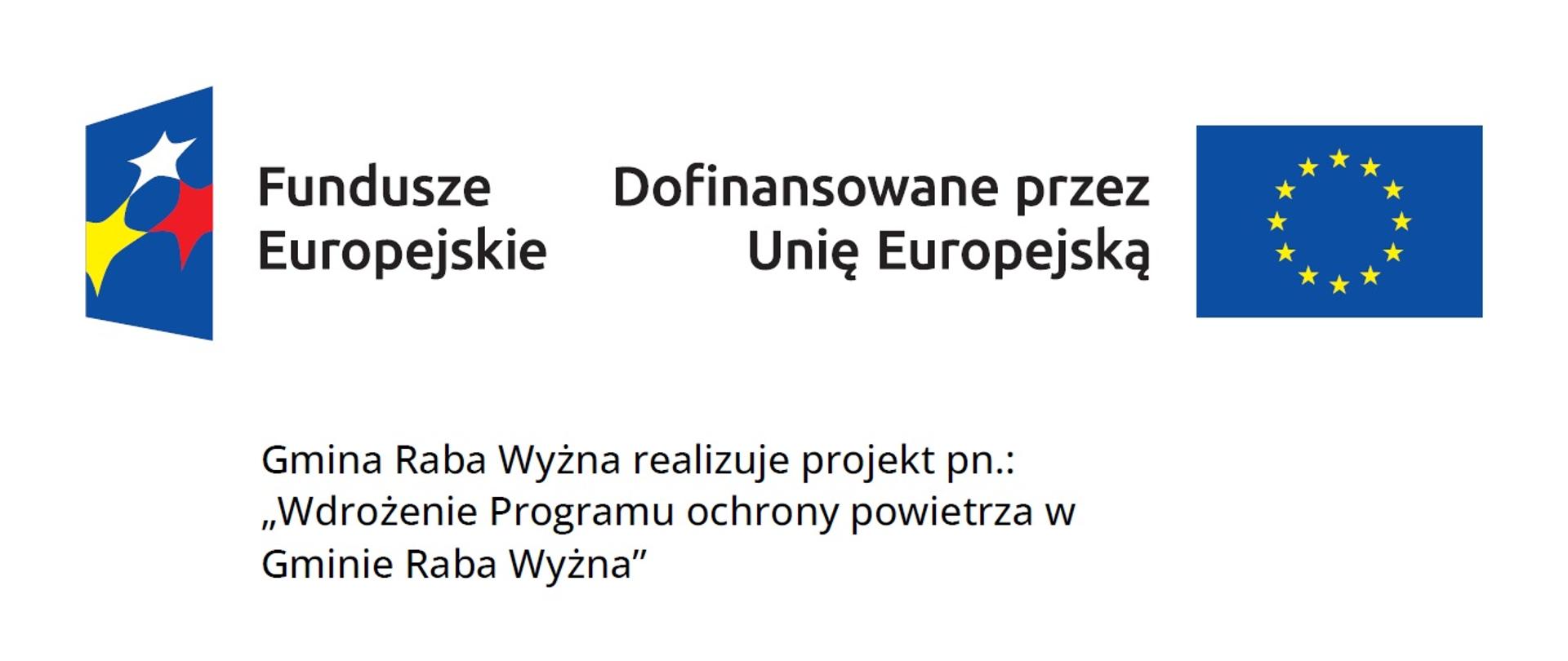 Plakat promujący projekt "Wdrożenie Programu ochrony powietrza w Gminie Raba Wyżna"