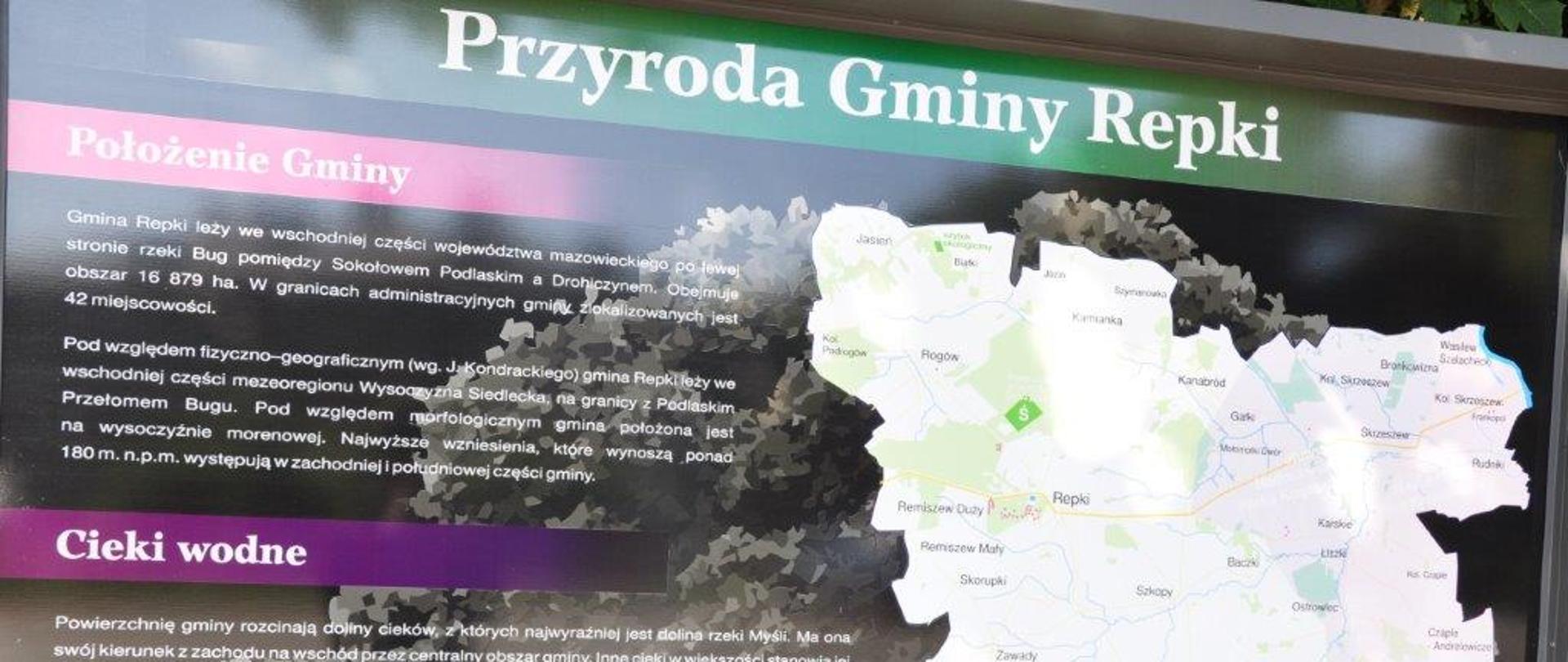 Tablica informacyjna "Przyroda Gminy Repki"