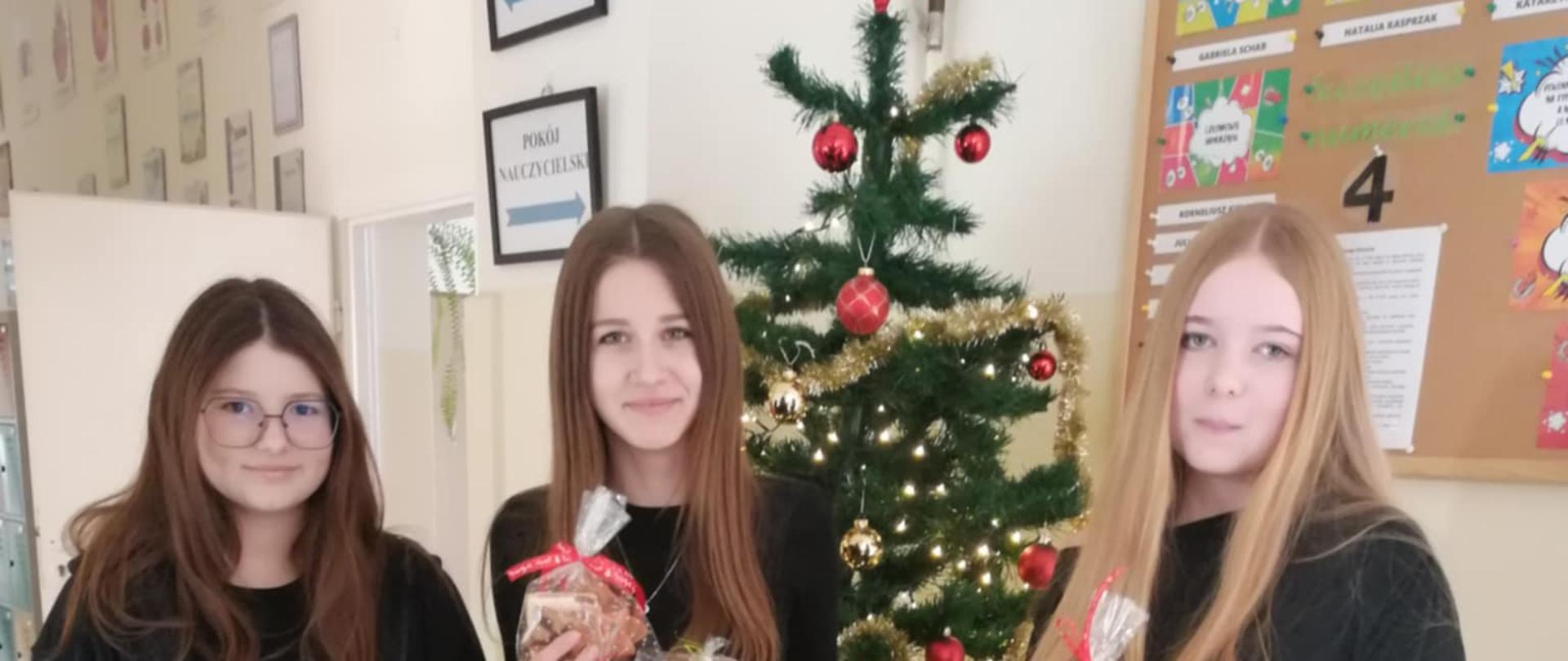 Uczniowie z szkolnego koła wolontariatu 