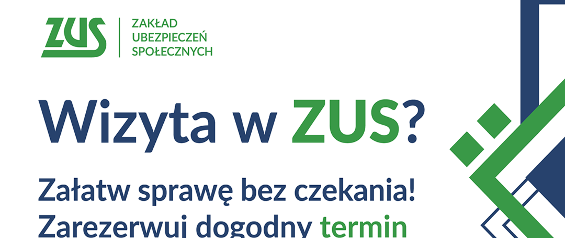 Banner promujący rezerwację wizyt w ZUS