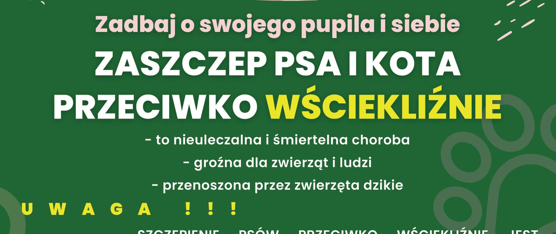 ZASZCZEP PSA I KOTA PRZECIWKO WŚCIEKLIŹNIE