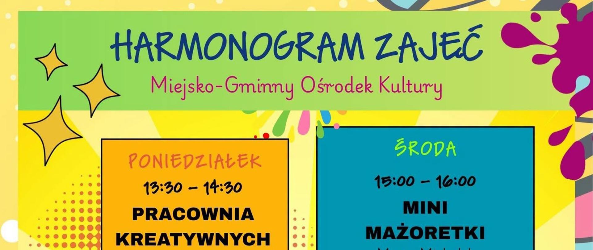 MGOK - harmonogram zajęć