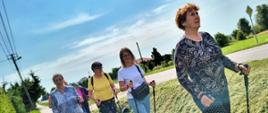 seniorzy podczas zajęć nordic-walking