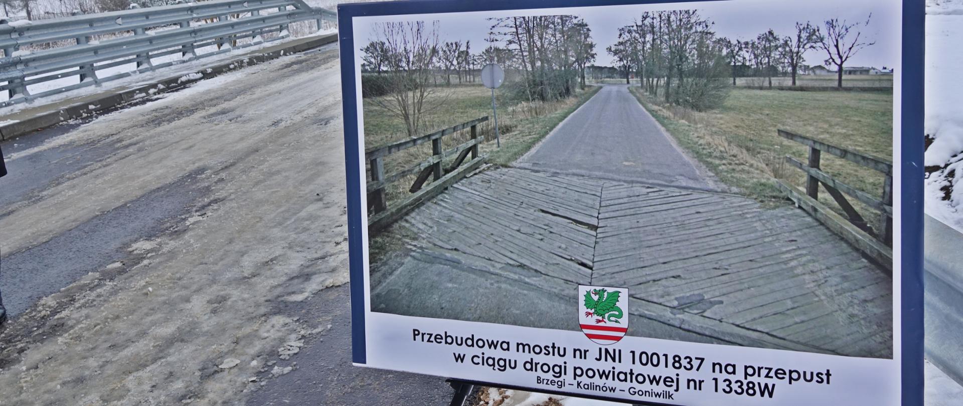 Uroczyste otwarcie przebudowanego mostu na przepust w ciągu drogi powiatowej nr 1338 W w m. Nowy Goniwilk, gm. Żelechów, fot. 1 