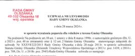 Gmina Olszanka popiera rolników z terenu Gminy Olszanka, którzy w obliczu trudności w sektorze rolnictwa postanowili podając działania protestacyjne
