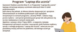 Informacja o programie laptop dla ucznia