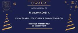 Informacja - obsługa interesantów w Kancelarii Starostwa Powiatowego w Garwolinie 