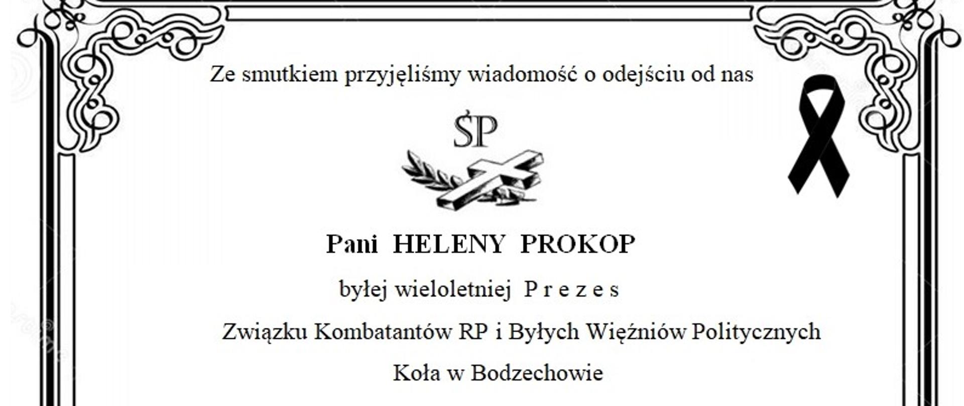 Kondolencje Helena Prokop