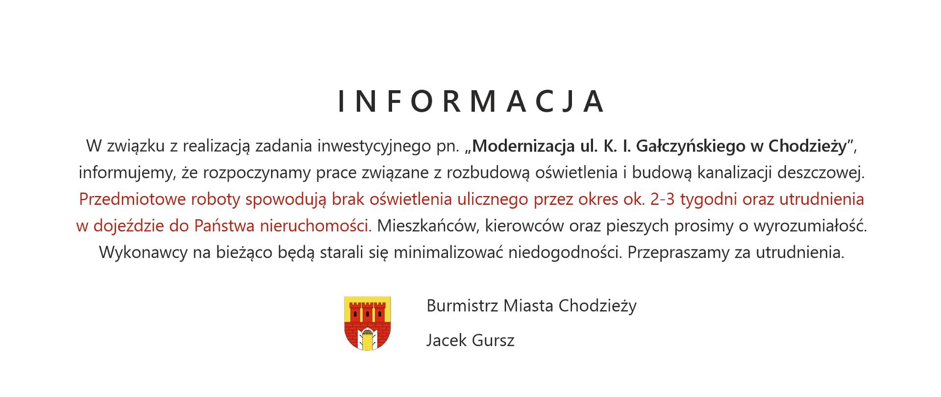 Komunikat dla mieszkańców ul. K.I. Gałczyńskiego 