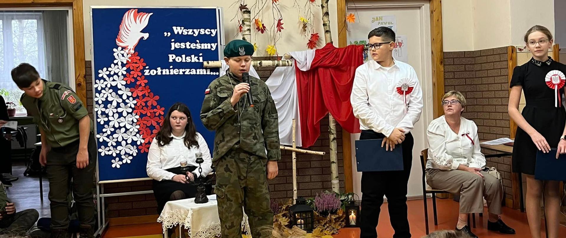 Święto Odzyskania Niepodległości w Szkole Podstawowej im. Jana Pawła II w Żarnowie