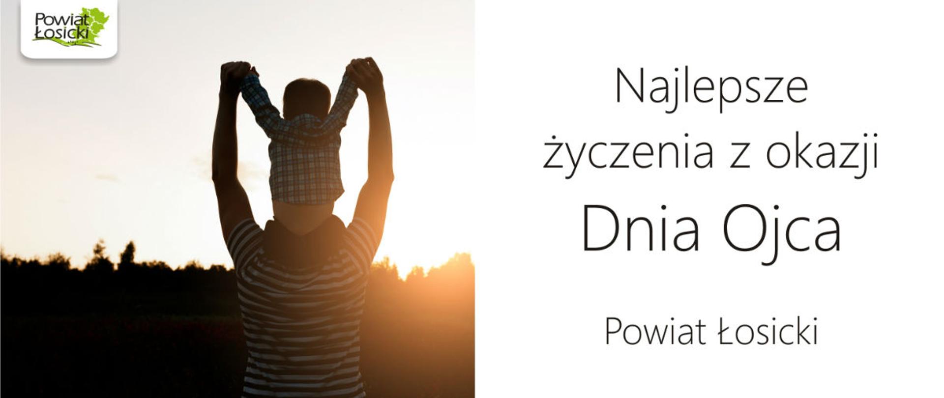 Życzenia z okazji dnia ojca oraz zdjęcie mężczyzny z dzieckiem