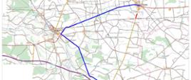 Utrudnienia w ruchu drogowym - odcinek drogi od m. Kłodawa do m. Krzewata - mapa objazdu