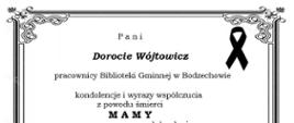 Kondolencje dla Doroty Wójtowicz