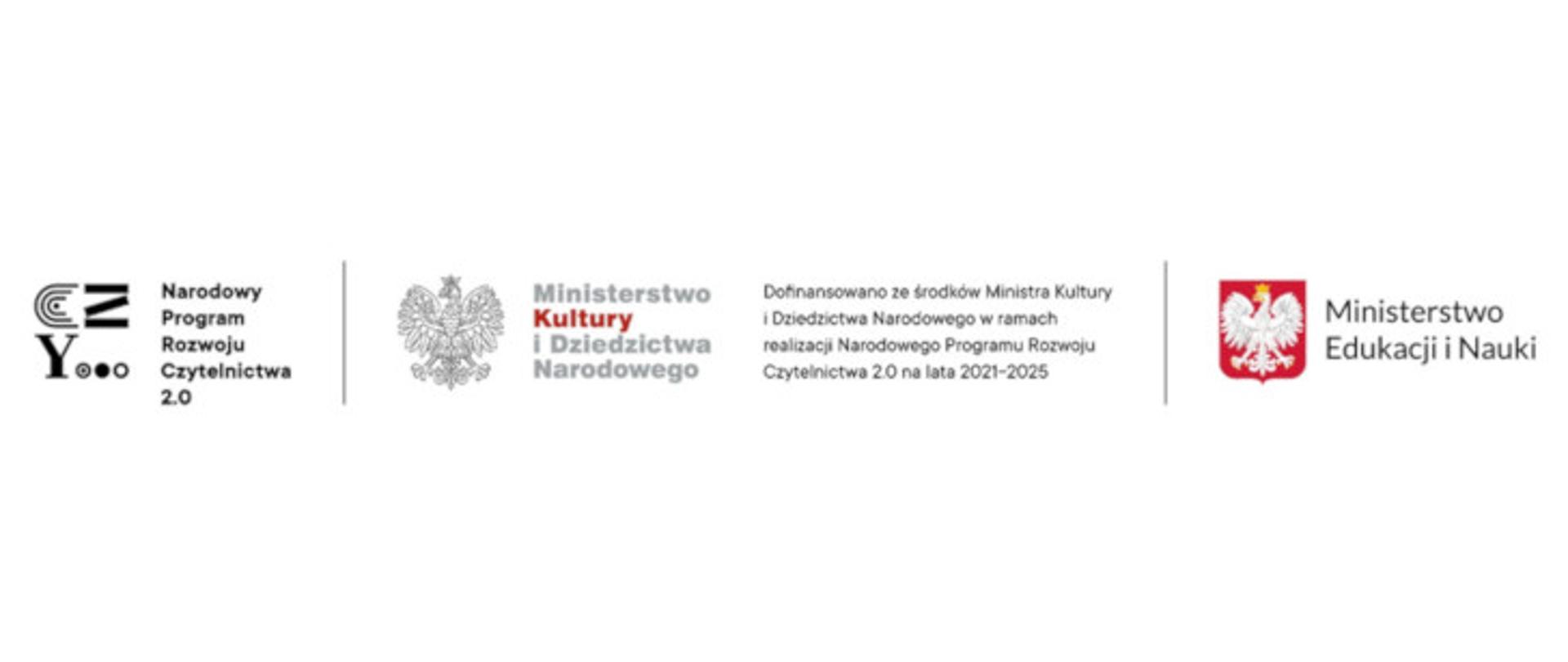 Logotypy Narodowy Program Rozwoju Czytelnictwa 2.0, Ministerstwo Kultury i Dziedzictwa Narodowego, Ministerstwo Edukacji i Nauki