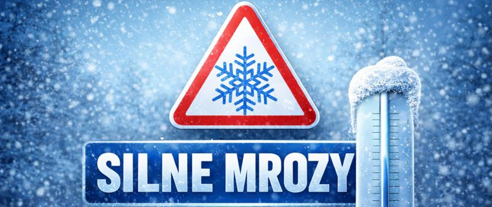 Grafika informująca o silnych mrozach