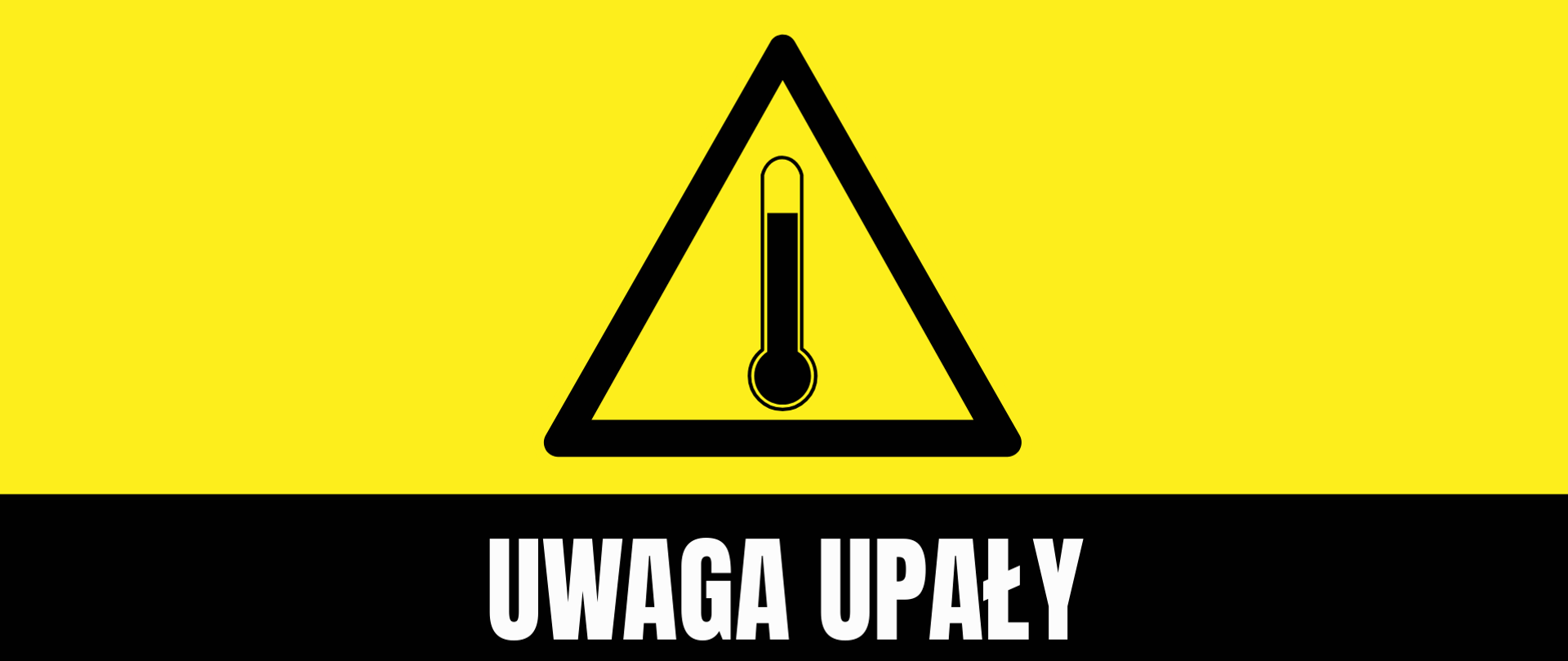 Grafika przedstawiająca termometr jako ostrzeżenie o wysokich temperaturach