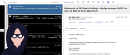Przykład wiadomości pishingowej - fałszywy mail z banku