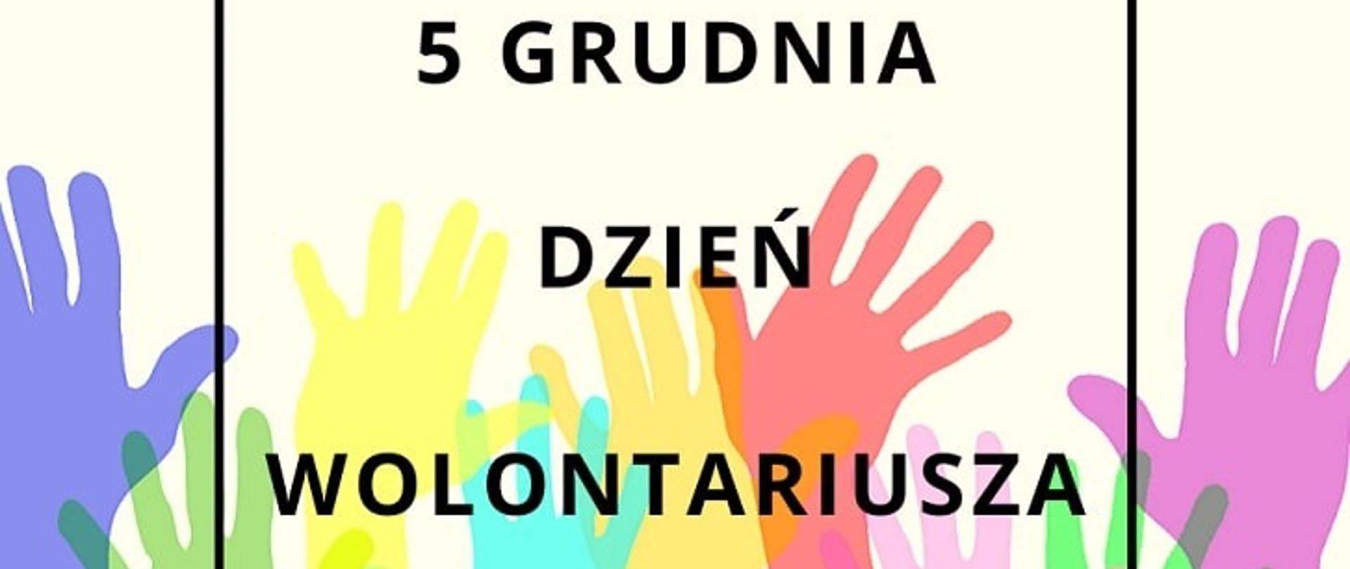 Plakat 5 grudnia - Dzień Wolontariusza. 