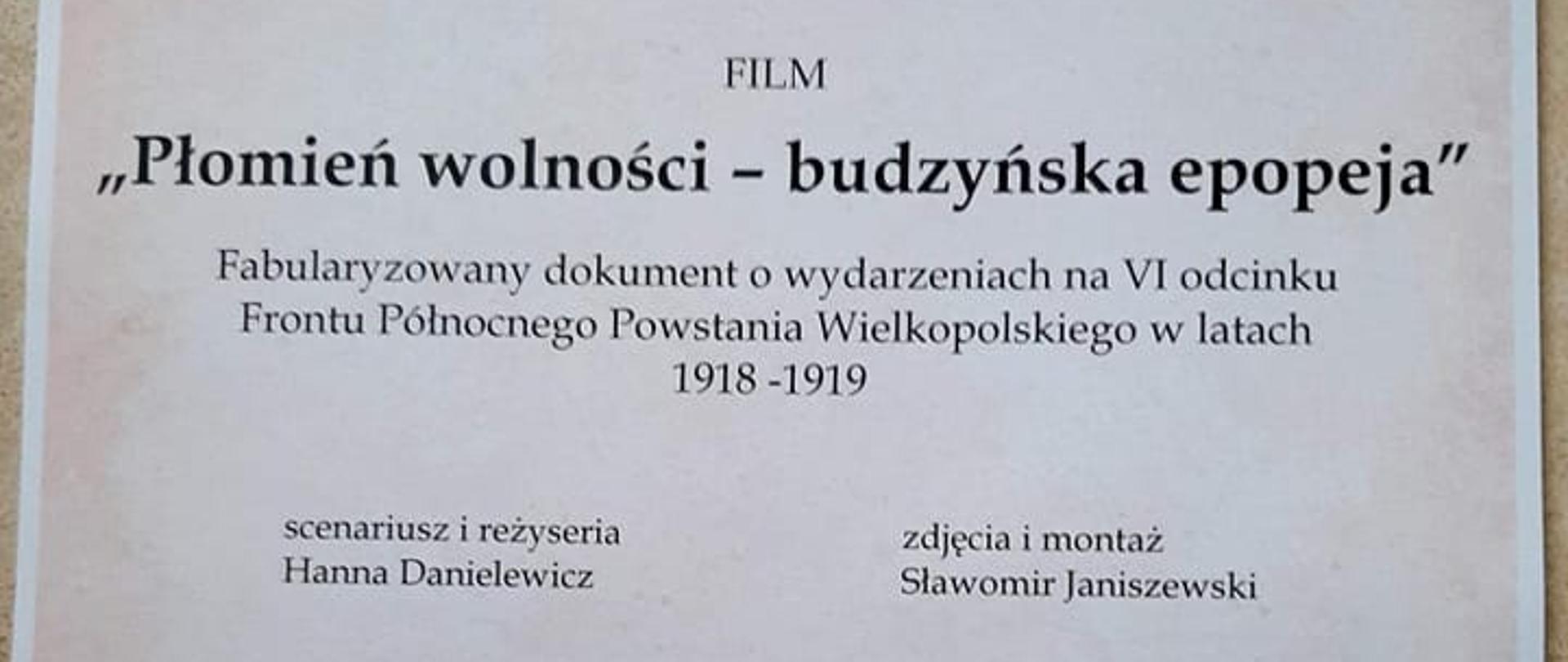 Płomień wolności- budzyńska epopeja