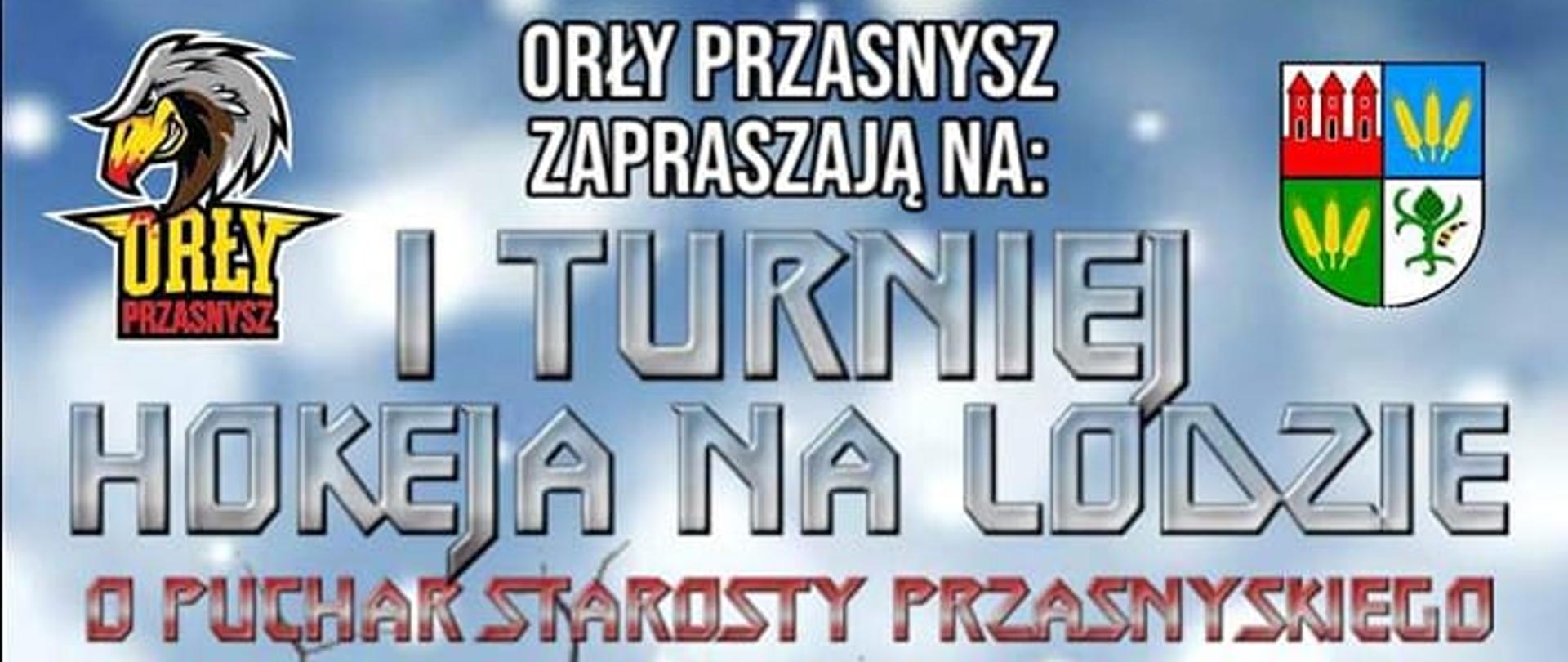 Plakat zapraszający do udziału w charytatywnym turnieju hokeja na lodzie o puchar starosty, będącego jednocześnie zbiórką na leczenie Ani Gruszki. Treść w artykule.