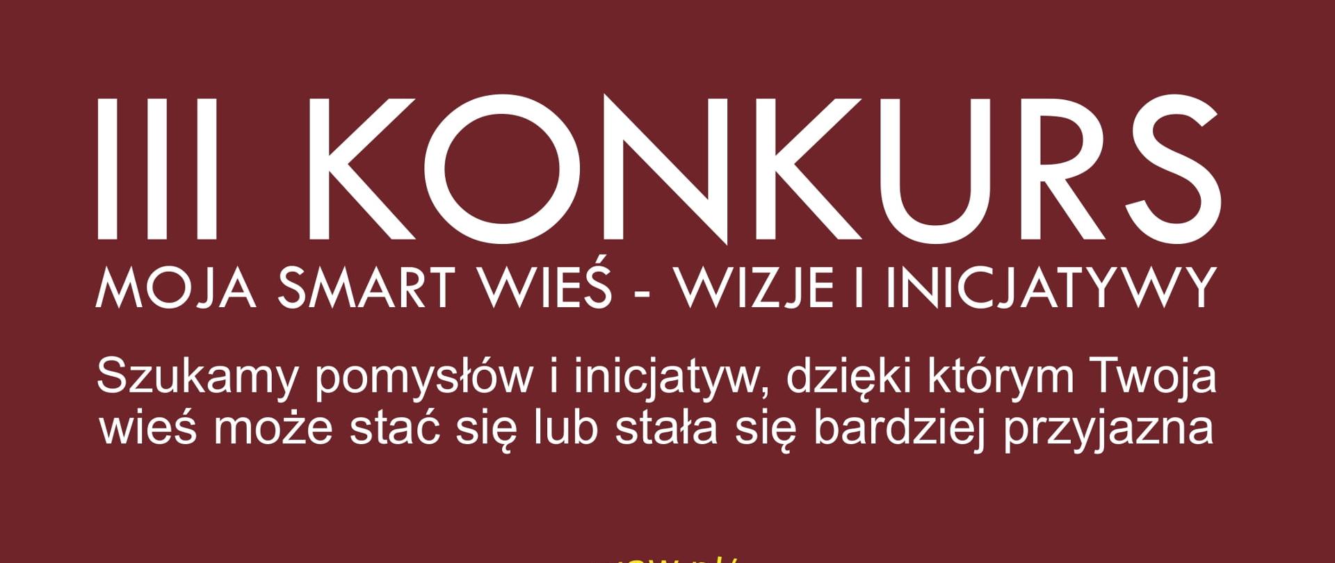Moja Smart Wieś - informacja o konkursie, plakat z informacjami zawartymi w treści artykułu.