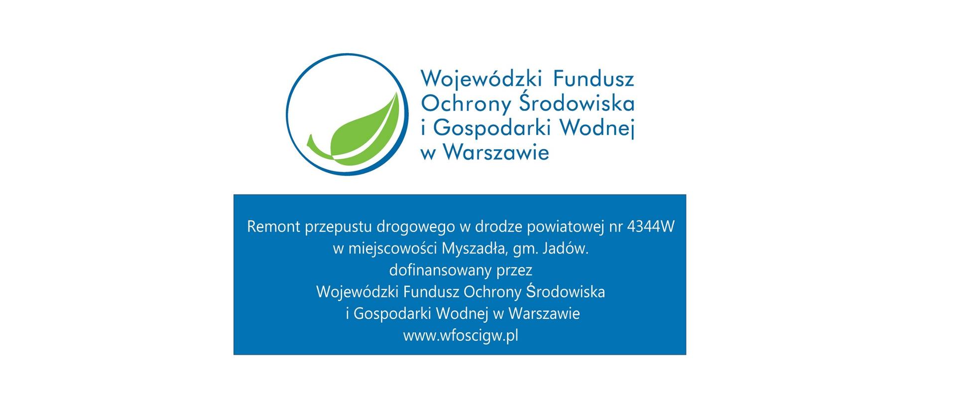 Logo Wojewódzkiego Funduszu Ochrony Środowiska i Gosdpodarki Wodnej w Warszawie