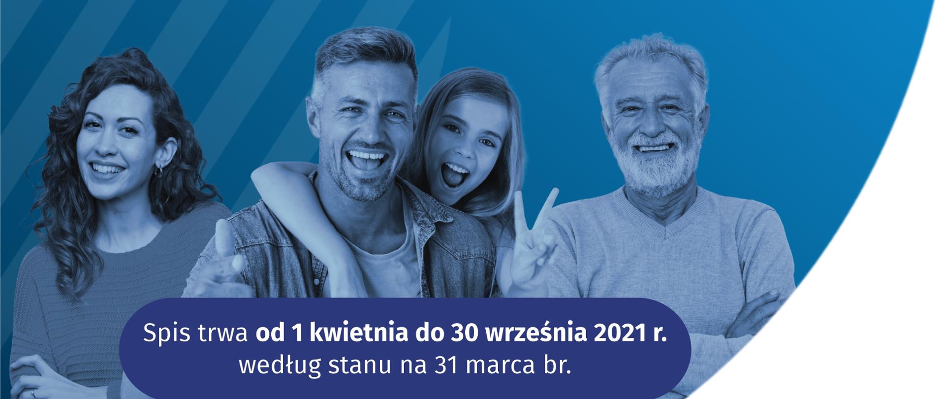 Plakat informujący o Narodowym Spisie Powszechnym Ludności i Mieszkań 2021