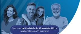 Plakat informujący o Narodowym Spisie Powszechnym Ludności i Mieszkań 2021