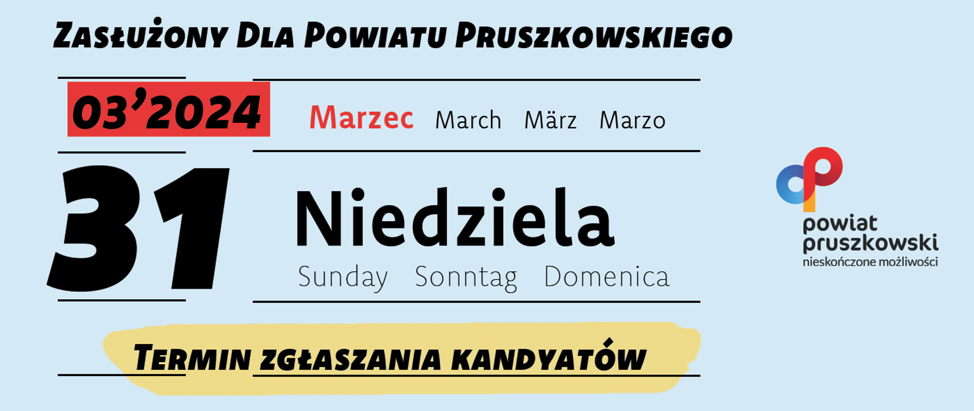 Zasłużony dla Powiatu Pruszkowskiego 2024 - plakat