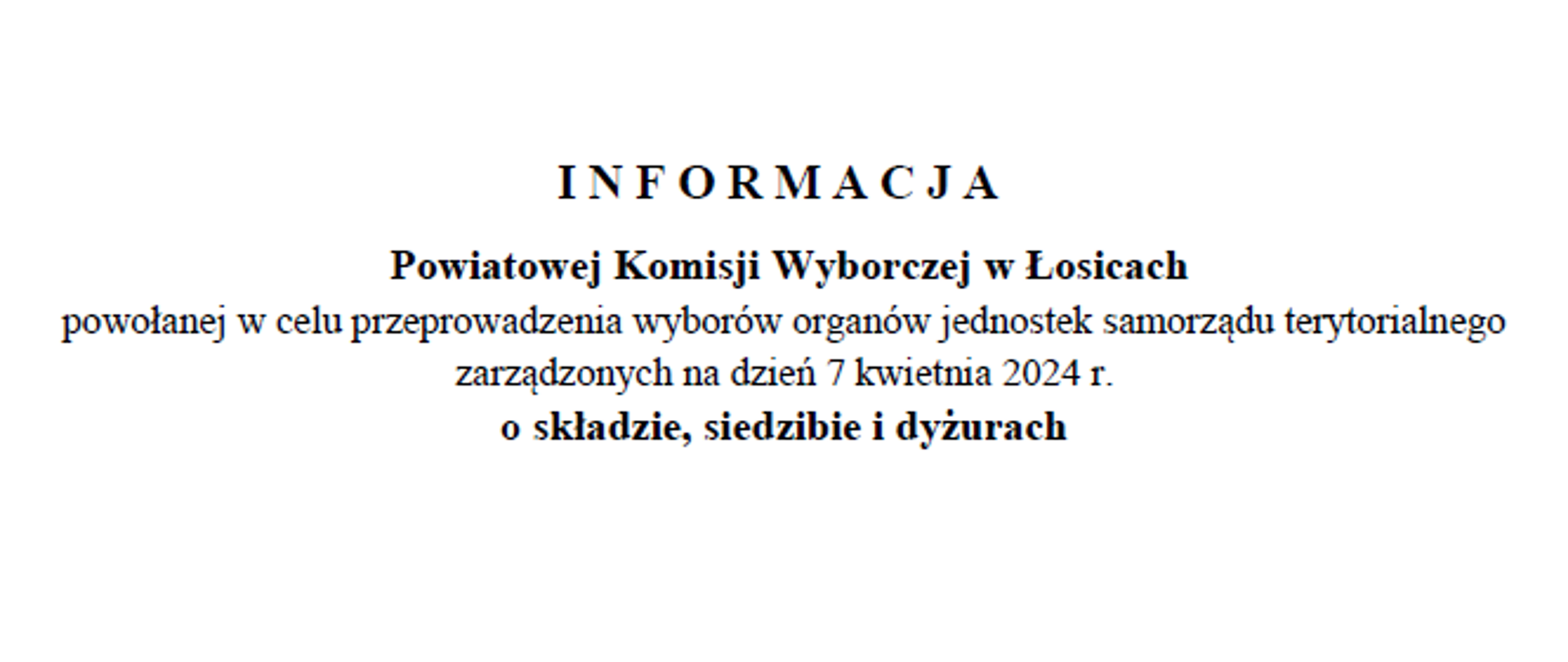 Informacja PKW w Łosicach