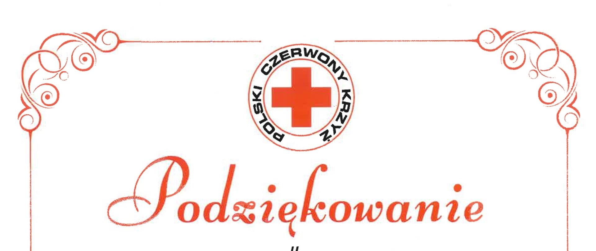 Podziękowania dla Adama Pawlusia Starosty Jasielskiego od Oddziału Rejonowego Polskiego Czerwonego Krzyża w Jaśle