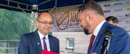 Prezes Michał Gołąbek i wójt gminy Świerklaniec Marek Cyl