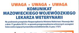 Komunikat Mazowieckiego Wojewódzkiego Lekarza Weterynarii