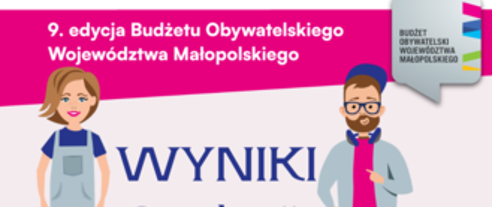 Plakat Wyniki 8. edycji Budżetu Obywatelskiego Województwa Małopolskiego!
