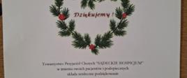 Podziękowania od Sądeckiego Hospicjum dla szkoły