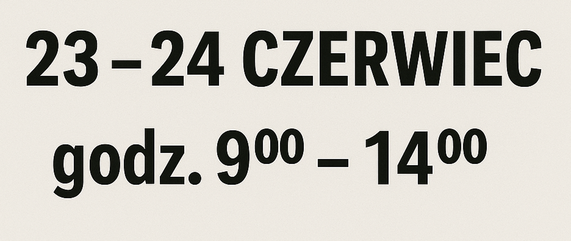 Tło tablicy jest białe, z wyraźnym, czarnym napisem.
Czcionka jest prosta, bezszeryfowa, dobrze czytelna.
Tekst ułożony jest w trzech liniach i wyśrodkowany.
Styl przypomina ogłoszenie urzędowe lub informację publiczną — minimalistyczne, funkcjonalne, bez zbędnych ozdobników.
Całość ma formalny i przejrzysty charakter, idealny do umieszczenia na drzwiach budynku lub w miejscu wydawania pomocy.