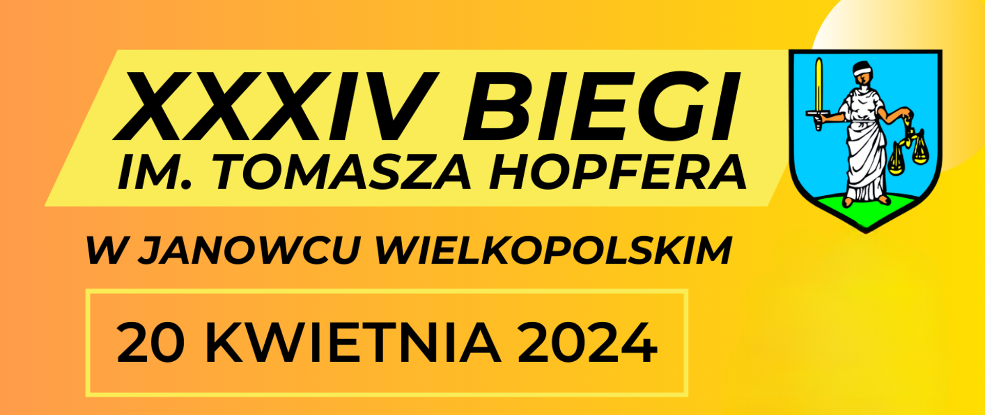 banner - XXXIV Biegi im. T. Hopfera w Janowcu Wielkopolskim, 20 kwietnia 2024