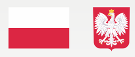 flaga Polski biało-czerwona i godło Polski biały orzeł na czerwonym tle