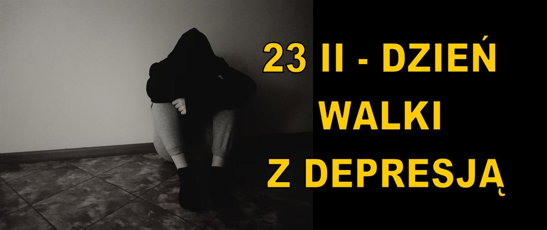 Grafika z napisem 23 luty Dzień Walki z Depresją