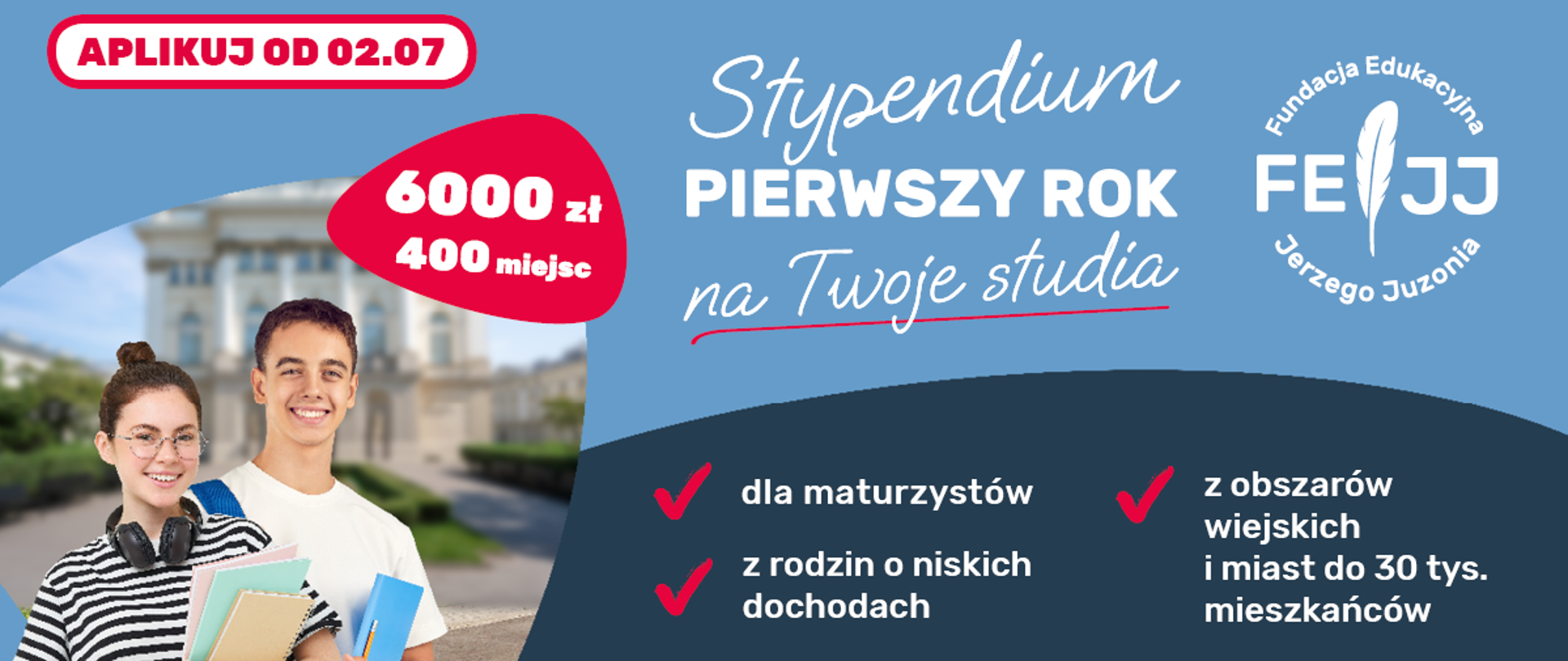 Grafika promująca stypendium dla maturzystów