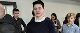 Piotr Mendyk podczas Wojewódzkiego Konkursu Matematycznego.