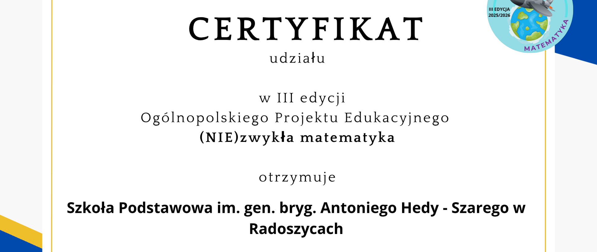 Projekt edukacyjny „(Nie)zwykła matematyka”