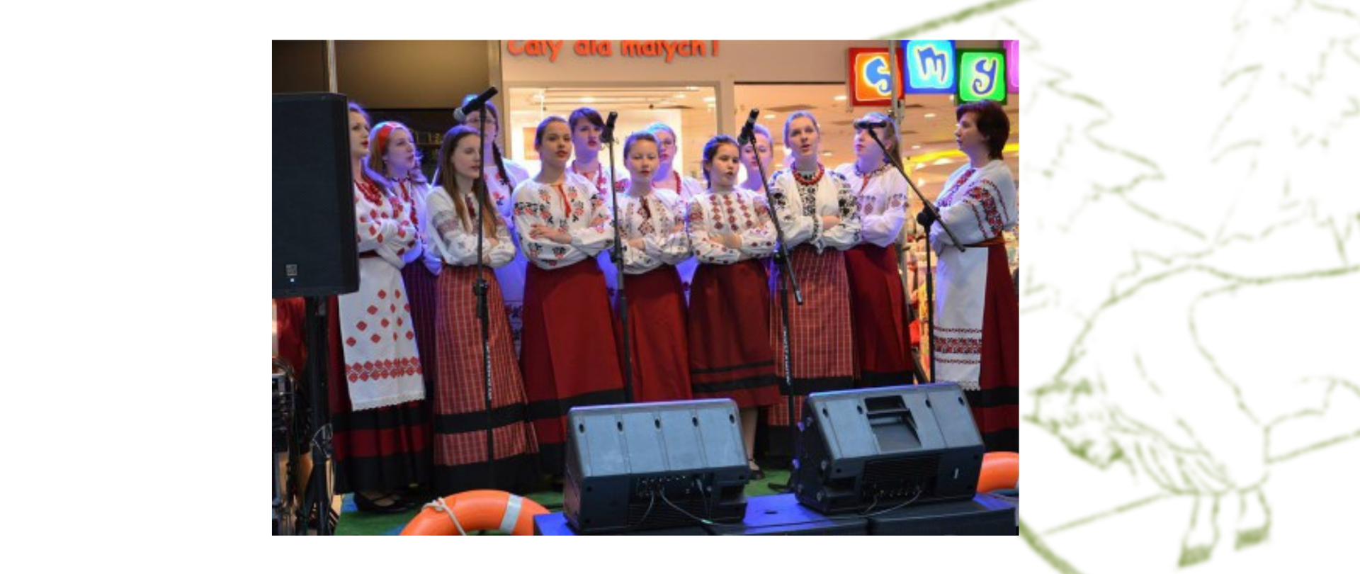 Dziecięco - Młodzieżowy Zespół Folklorystyczny "HIŁOCZKA"- członkowie zespołu podczas występu