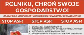 czerwone tło białe litery rolniku chroń swoje gospodarstwo! 