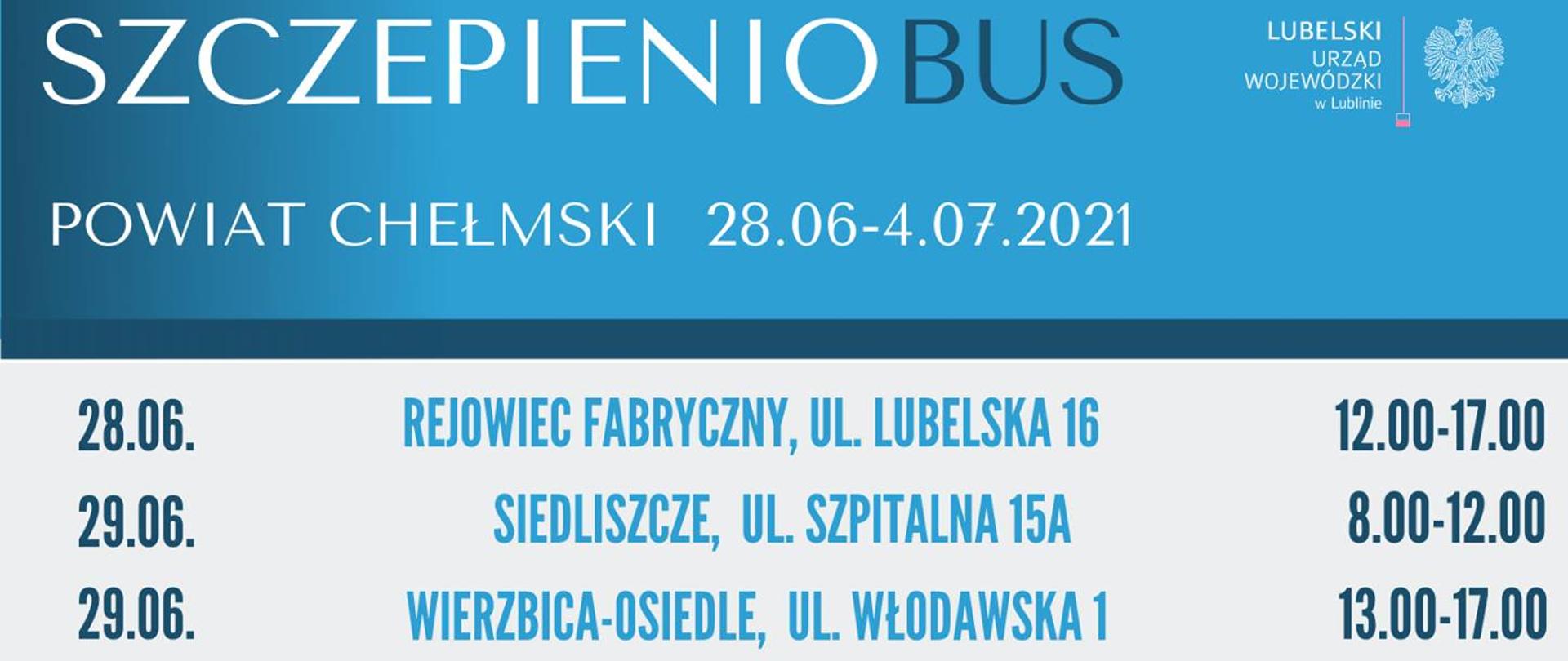 plakat - lokalizacja szczepieniobusa