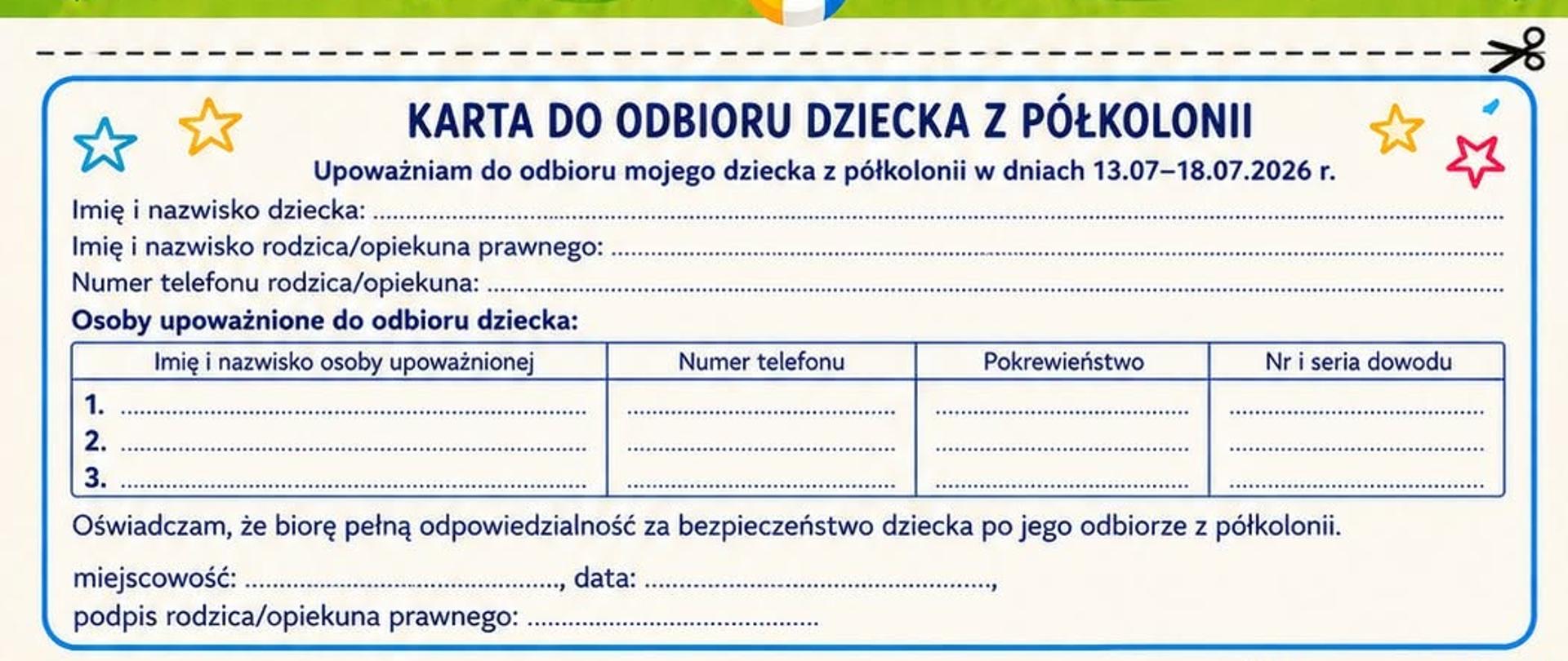 Zaproszenie na I turnus