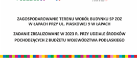 Tabliczka z informacją o dofinansowaniu - w treści artykułu