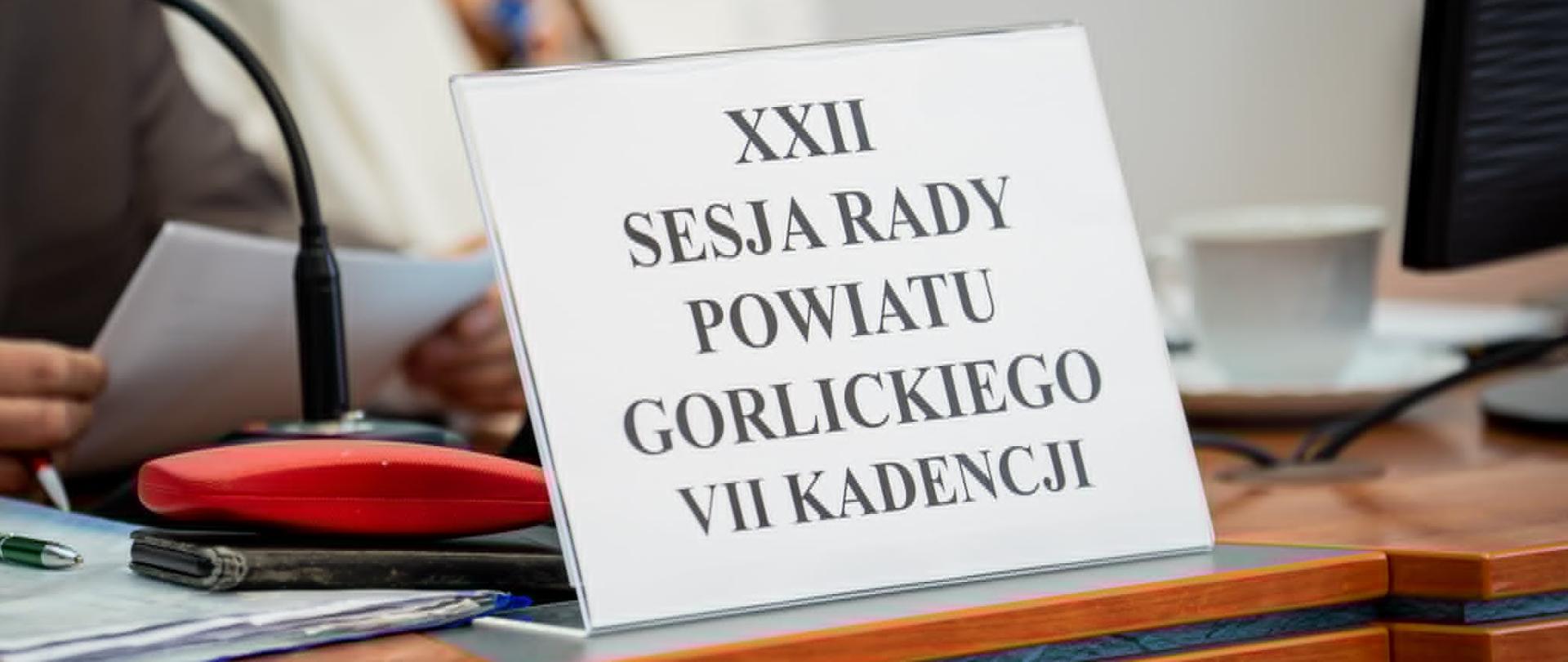 XXII sesja Rady Powiatu Gorlickiego