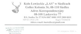 Informacja o polowaniu w dniu 12 września 2026 r.