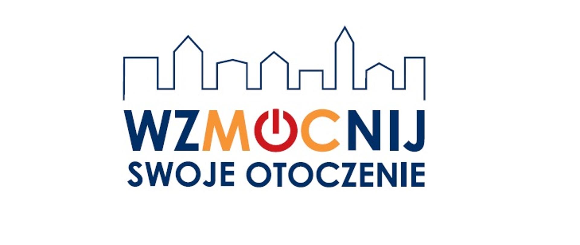 Kontury budynków i napis Wzmocnij swoje otoczenie